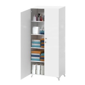 meg-GP026-0150,1-1 ΝΤΟΥΛΑΠΑ - ΠΑΠΟΥΤΣΟΘΗΚΗ CILEM MEGAPAP ΜΕ ΚΛΕΙΔΑΡΙΑ ΧΡΩΜΑ ΛΕΥΚΟ 70X32X188ΕΚ.