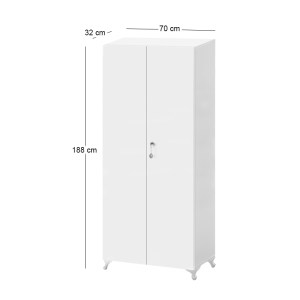 meg-GP026-0150,1-4 ΝΤΟΥΛΑΠΑ - ΠΑΠΟΥΤΣΟΘΗΚΗ CILEM MEGAPAP ΜΕ ΚΛΕΙΔΑΡΙΑ ΧΡΩΜΑ ΛΕΥΚΟ 70X32X188ΕΚ.