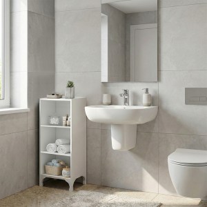 meg-GP026-0156,1-0 ΒΙΒΛΙΟΘΗΚΗ - ΡΑΦΙΕΡΑ CLARE MEGAPAP ΧΡΩΜΑ ΛΕΥΚΟ 30X20X88ΕΚ.