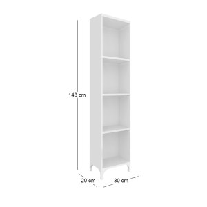 meg-GP026-0159,1-2 ΒΙΒΛΙΟΘΗΚΗ - ΡΑΦΙΕΡΑ CLARE MEGAPAP ΧΡΩΜΑ ΛΕΥΚΟ 30X20X148ΕΚ.