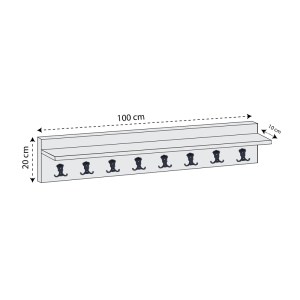 meg-GP026-0161,2-5 ΚΡΕΜΑΣΤΡΑ ΤΟΙΧΟΥ VETTINI MEGAPAP ΧΡΩΜΑ SAPPHIRE OAK 100X12X20ΕΚ.
