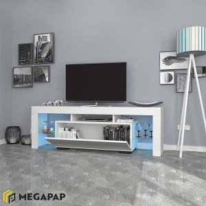 meg-GP028-0028,1-1 ΕΠΙΠΛΟ ΤΗΛΕΟΡΑΣΗΣ STILO MEGAPAP ΑΠΟ ΜΕΛΑΜΙΝΗ ΧΡΩΜΑ ΛΕΥΚΟ 150X37X52ΕΚ.