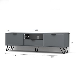 meg-GP028-0035,2-2 ΕΠΙΠΛΟ ΤΗΛΕΟΡΑΣΗΣ JASMINE MEGAPAP ΑΠΟ ΜΕΛΑΜΙΝΗ ΧΡΩΜΑ ΚΑΡΥΔΙ 170X35X50ΕΚ.