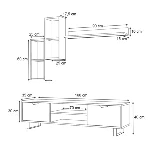 meg-GP028-0036,4-5 ΣΥΝΘΕΣΗ ΤΗΛΕΟΡΑΣΗΣ LONSA MEGAPAP ΧΡΩΜΑ ΦΥΣΙΚΟ ΟΞΙΑΣ 160X35X40ΕΚ.