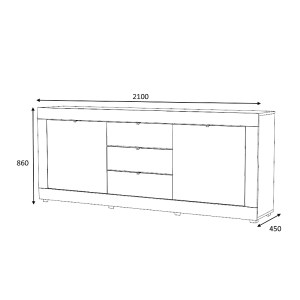 meg-GP028-0038,1-2 ΜΠΟΥΦΕΣ ΜΕΛΑΜΙΝΗΣ OCEAN MEGAPAP ΧΡΩΜΑ ΛΕΥΚΟ 210X45X86ΕΚ.