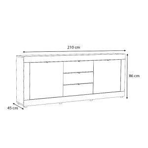 meg-GP028-0038,3-3 ΜΠΟΥΦΕΣ ΜΕΛΑΜΙΝΗΣ OCEAN MEGAPAP ΧΡΩΜΑ ΑΝΘΡΑΚΙ 210X45X86ΕΚ.