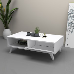 meg-GP028-0039,2-1 ΤΡΑΠΕΖΑΚΙ ΣΑΛΟΝΙΟΥ ASTER MEGAPAP ΑΠΟ ΜΕΛΑΜΙΝΗ ΧΡΩΜΑ ΛΕΥΚΟ 120X56X40ΕΚ.