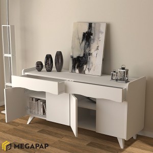 meg-GP028-0050,1-1 ΜΠΟΥΦΕΣ ΜΕΛΑΜΙΝΗΣ SILA MEGAPAP ΧΡΩΜΑ ΛΕΥΚΟ 140X45X77ΕΚ.