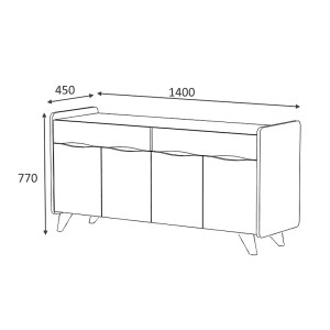 meg-GP028-0050,1-2 ΜΠΟΥΦΕΣ ΜΕΛΑΜΙΝΗΣ SILA MEGAPAP ΧΡΩΜΑ ΛΕΥΚΟ 140X45X77ΕΚ.