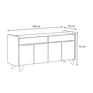 meg-GP028-0050,1-3 ΜΠΟΥΦΕΣ ΜΕΛΑΜΙΝΗΣ SILA MEGAPAP ΧΡΩΜΑ ΛΕΥΚΟ 140X45X72ΕΚ.