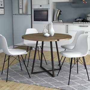 meg-GP028-0064,3-0 ΤΡΑΠΕΖΙ RUBES MEGAPAP ΧΡΩΜΑ ΚΑΡΥΔΙ - ΑΝΘΡΑΚΙ 100X100X78ΕΚ.