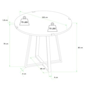 meg-GP028-0064,3-2 ΤΡΑΠΕΖΙ RUBES MEGAPAP ΧΡΩΜΑ ΚΑΡΥΔΙ - ΑΝΘΡΑΚΙ 100X100X78ΕΚ.