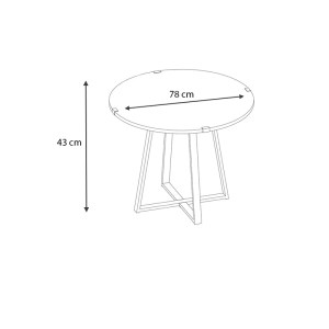 meg-GP028-0065,2-2 ΤΡΑΠΕΖΑΚΙ ΣΑΛΟΝΙΟΥ MAURICIO MEGAPAP ΜΕΤΑΛΛΙΚΟ - ΜΕΛΑΜΙΝΗΣ ΧΡΩΜΑ ΜΑΥΡΟ - ΑΝΘΡΑΚΙ 78X78X43ΕΚ.
