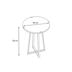 meg-GP028-0066,3-2 ΒΟΗΘΗΤΙΚΟ ΤΡΑΠΕΖΑΚΙ PEDRO MEGAPAP ΜΕΤΑΛΛΙΚΟ - ΜΕΛΑΜΙΝΗΣ ΧΡΩΜΑ ΜΑΥΡΟ - ΑΝΘΡΑΚΙ 44X44X58ΕΚ.
