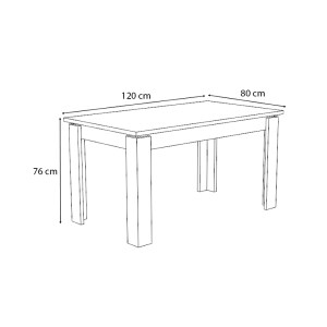 meg-GP028-0068,1-3 ΤΡΑΠΕΖΙ DENZEL MEGAPAP ΜΕΛΑΜΙΝΗΣ ΧΡΩΜΑ ΑΝΘΡΑΚΙ 120X80X76ΕΚ.