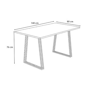 meg-GP028-0069,2-3 ΤΡΑΠΕΖΙ GABLE MEGAPAP ΜΕΤΑΛΛΙΚΟ - ΜΕΛΑΜΙΝΗΣ ΧΡΩΜΑ ΑΝΘΡΑΚΙ 140X80X76ΕΚ.