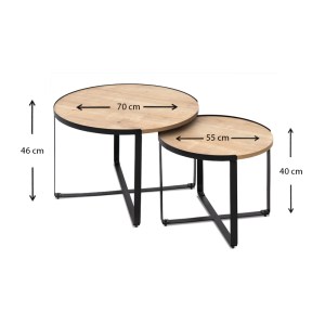 meg-GP028-0072,3-3 ΣΕΤ ΤΡΑΠΕΖΑΚΙΑ ΣΑΛΟΝΙΟΥ DAVIS MEGAPAP 2ΤΜΧ. ΧΡΩΜΑ ΦΥΣΙΚΟ ΟΞΙΑΣ 70X69X46ΕΚ.