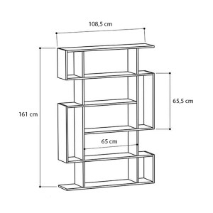 meg-GP028-0077,1-3 ΒΙΒΛΙΟΘΗΚΗ ΜΕΛΑΜΙΝΗΣ CLINT MEGAPAP ΧΡΩΜΑ SONOMA - ΑΝΘΡΑΚΙ 108X25X161ΕΚ.