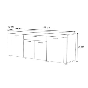 meg-GP028-0081,4-6 ΜΠΟΥΦΕΣ JOSEPH MEGAPAP ΧΡΩΜΑ ΛΕΥΚΟ 177X40X76ΕΚ.