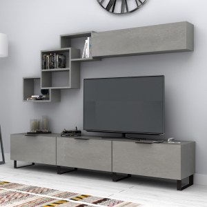 meg-GP028-0087,2-0 ΣΥΝΘΕΣΗ ΤΗΛΕΟΡΑΣΗΣ HEYDAR MEGAPAP ΧΡΩΜΑ ΓΚΡΙ ΣΚΥΡΟΔΕΜΑΤΟΣ 210X35X40ΕΚ.