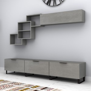 meg-GP028-0087,2-3 ΣΥΝΘΕΣΗ ΤΗΛΕΟΡΑΣΗΣ HEYDAR MEGAPAP ΧΡΩΜΑ ΓΚΡΙ ΣΚΥΡΟΔΕΜΑΤΟΣ 210X35X40ΕΚ.