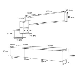meg-GP028-0087,3-5 ΣΥΝΘΕΣΗ ΤΗΛΕΟΡΑΣΗΣ HEYDAR MEGAPAP ΧΡΩΜΑ ΚΑΡΥΔΙ 210X35X40ΕΚ.