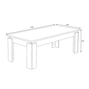 meg-GP028-0096,1-3 ΤΡΑΠΕΖΑΚΙ ΣΑΛΟΝΙΟΥ SEDA MEGAPAP ΜΕΛΑΜΙΝΗΣ ΧΡΩΜΑ ΦΥΣΙΚΟ ΟΞΙΑΣ 110X60X41ΕΚ.