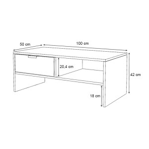 meg-GP028-0098,1-3 ΤΡΑΠΕΖΑΚΙ ΣΑΛΟΝΙΟΥ GALAXY MEGAPAP ΧΡΩΜΑ ΛΕΥΚΟ 100X50X42ΕΚ.