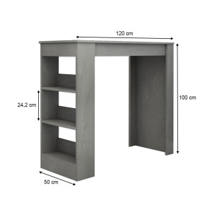 meg-GP028-0099,1-3 ΤΡΑΠΕΖΙ ΜΠΑΡ DEEP MEGAPAP ΧΡΩΜΑ ΓΚΡΙ ΣΚΥΡΟΔΕΜΑΤΟΣ 120X50X100ΕΚ.