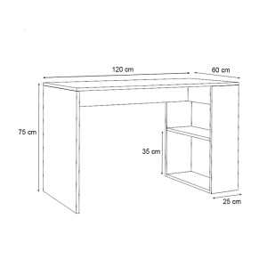 meg-GP028-0100,4-4 ΓΡΑΦΕΙΟ ΕΡΓΑΣΙΑΣ MIKRO MEGAPAP ΧΡΩΜΑ ΓΚΡΙ ΣΚΥΡΟΔΕΜΑΤΟΣ 120X60X75ΕΚ.