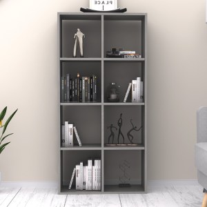 meg-GP028-0102,3-1 ΒΙΒΛΙΟΘΗΚΗ ANSER MEGAPAP ΧΡΩΜΑ ΓΚΡΙ ΣΚΥΡΟΔΕΜΑΤΟΣ 69,8X29X142ΕΚ.