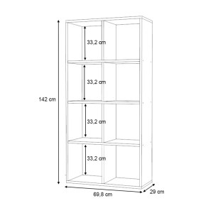 meg-GP028-0102,3-3 ΒΙΒΛΙΟΘΗΚΗ ANSER MEGAPAP ΧΡΩΜΑ ΓΚΡΙ ΣΚΥΡΟΔΕΜΑΤΟΣ 69,8X29X142ΕΚ.