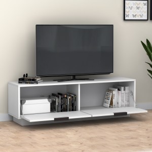 meg-GP028-0103,1-1 ΕΠΙΠΛΟ ΤΗΛΕΟΡΑΣΗΣ LISA MEGAPAP ΧΡΩΜΑ ΛΕΥΚΟ 140X35X43CM.
