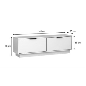 meg-GP028-0103,1-3 ΕΠΙΠΛΟ ΤΗΛΕΟΡΑΣΗΣ LISA MEGAPAP ΧΡΩΜΑ ΛΕΥΚΟ 140X35X43CM.