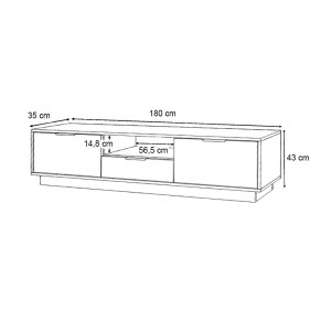 meg-GP028-0104,1-3 ΕΠΙΠΛΟ ΤΗΛΕΟΡΑΣΗΣ MENSA MEGAPAP ΧΡΩΜΑ ΛΕΥΚΟ 180X35X43CM.