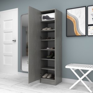 meg-GP028-0107,4-2 ΝΤΟΥΛΑΠΑ ΡΟΥΧΩΝ - ΠΑΠΟΥΤΣΟΘΗΚΗ PETRO MEGAPAP ΜΟΝΟΦΥΛΛΗ ΧΡΩΜΑ ΓΚΡΙ ΣΚΥΡΟΔΕΜΑΤΟΣ 45X38X180ΕΚ.