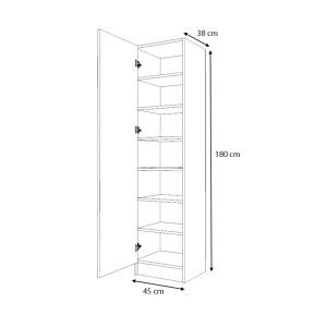 meg-GP028-0107,4-4 ΝΤΟΥΛΑΠΑ ΡΟΥΧΩΝ - ΠΑΠΟΥΤΣΟΘΗΚΗ PETRO MEGAPAP ΜΟΝΟΦΥΛΛΗ ΧΡΩΜΑ ΓΚΡΙ ΣΚΥΡΟΔΕΜΑΤΟΣ 45X38X180ΕΚ.