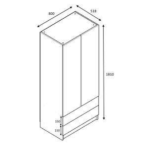 meg-GP028-0109,3-5 ΝΤΟΥΛΑΠΑ ΡΟΥΧΩΝ RICARDO MEGAPAP ΔΙΦΥΛΛΗ ΧΡΩΜΑ ΚΑΡΥΔΙ 80X51,8X181ΕΚ.