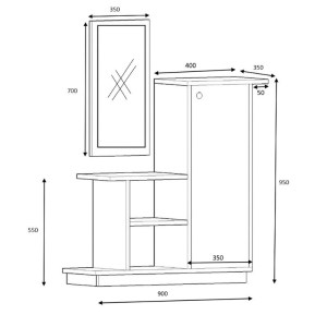 meg-GP028-0113,2-3 ΕΠΙΠΛΟ ΕΙΣΟΔΟΥ CUTE MEGAPAP ΧΡΩΜΑ ΚΑΡΥΔΙ 90X35X95ΕΚ.