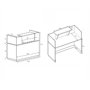 meg-GP028-0114,2-2 ΓΡΑΦΕΙΟ RECEPTION LEMMON MEGAPAP ΧΡΩΜΑ ΦΥΣΙΚΟ ΟΞΙΑΣ 120X70X110ΕΚ.