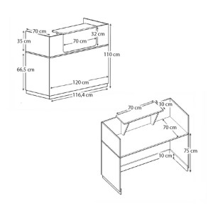 meg-GP028-0114,2-6 ΓΡΑΦΕΙΟ ΥΠΟΔΟΧΗΣ - RECEPTION LEMMON MEGAPAP ΧΡΩΜΑ ΦΥΣΙΚΟ ΟΞΙΑΣ 120X70X110ΕΚ.