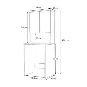 meg-GP028-0129,4-4 ΕΠΙΠΛΟ ΠΛΥΝΤΗΡΙΟΥ COZEN MEGAPAP ΧΡΩΜΑ ΦΥΣΙΚΟ ΟΞΙΑΣ 65X60X178ΕΚ.