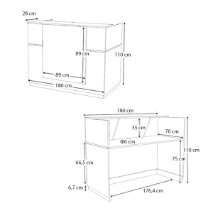 meg-GP028-0136,2-6 ΓΡΑΦΕΙΟ ΥΠΟΔΟΧΗΣ - RECEPTION GEMINI MEGAPAP ΧΡΩΜΑ ΛΕΥΚΟ 180X70X110ΕΚ.