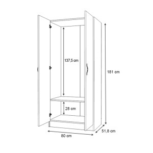 meg-GP028-0137,3-5 ΝΤΟΥΛΑΠΑ ΡΟΥΧΩΝ VIVIAN MEGAPAP ΔΙΦΥΛΛΗ ΧΡΩΜΑ ΚΑΡΥΔΙ 80X51,8X181ΕΚ.
