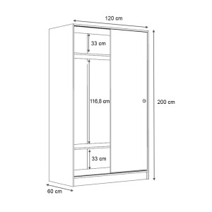 meg-GP028-0139,1-5 ΝΤΟΥΛΑΠΑ ΡΟΥΧΩΝ REGIO MEGAPAP ΔΙΦΥΛΛΗ ΣΥΡΟΜΕΝΗ ΧΡΩΜΑ ΛΕΥΚΟ 120X60X200ΕΚ.