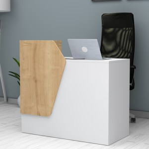 meg-GP028-0140,2-0 ΓΡΑΦΕΙΟ ΥΠΟΔΟΧΗΣ - RECEPTION MERLIN MEGAPAP ΧΡΩΜΑ ΛΕΥΚΟ - ΦΥΣΙΚΟ ΟΞΙΑΣ 110X50X101,8ΕΚ.