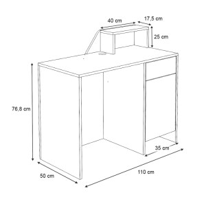 meg-GP028-0140,3-4 ΓΡΑΦΕΙΟ ΥΠΟΔΟΧΗΣ - RECEPTION MERLIN MEGAPAP ΧΡΩΜΑ ΛΕΥΚΟ 110X50X101,8ΕΚ.