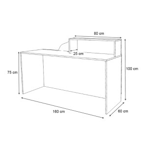 meg-GP028-0142,2-4 ΓΡΑΦΕΙΟ ΥΠΟΔΟΧΗΣ - RECEPTION LIONE MEGAPAP ΧΡΩΜΑ ΦΥΣΙΚΟ ΟΞΙΑΣ - ΛΕΥΚΟ 160X60X100ΕΚ.