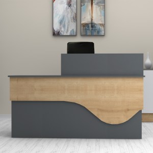 meg-GP028-0143,1-3 ΓΡΑΦΕΙΟ ΥΠΟΔΟΧΗΣ - RECEPTION DUSTIN MEGAPAP ΧΡΩΜΑ ΑΝΘΡΑΚΙ - ΦΥΣΙΚΟ ΟΞΙΑΣ 160X60X101,8ΕΚ.