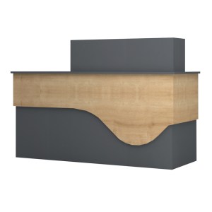 meg-GP028-0143,1-4 ΓΡΑΦΕΙΟ ΥΠΟΔΟΧΗΣ - RECEPTION DUSTIN MEGAPAP ΧΡΩΜΑ ΑΝΘΡΑΚΙ - ΦΥΣΙΚΟ ΟΞΙΑΣ 160X60X101,8ΕΚ.